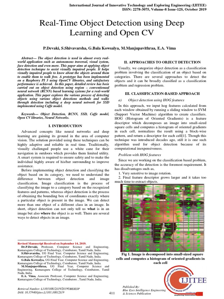 Object Detection for the Visually Impaired | PDF | Applied Mathematics ...