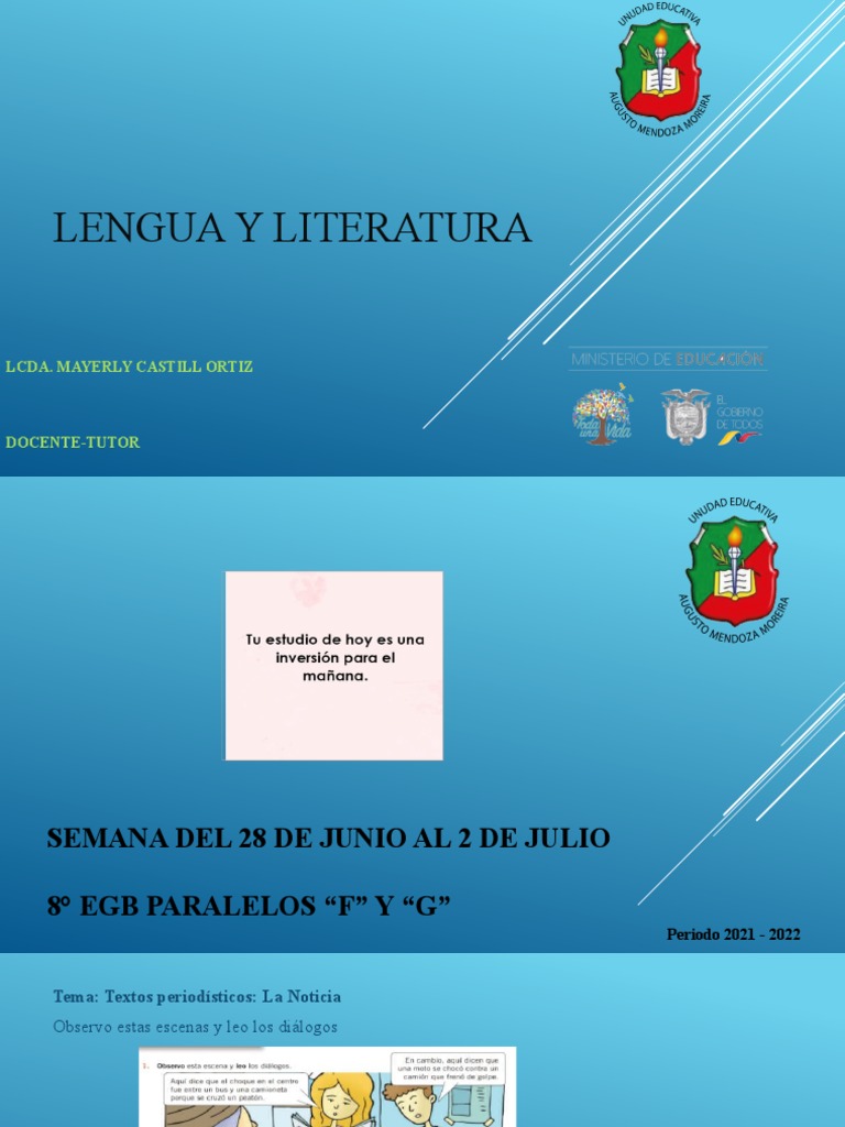 Clases de Lengua y Literatura 8vo F-G (28 de Junio) | PDF | Finanzas y ...
