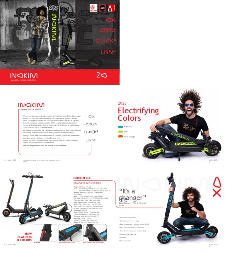 Inokim 2023 Electric Scooter Catalog | PDF | Brake | Motor Vehicle