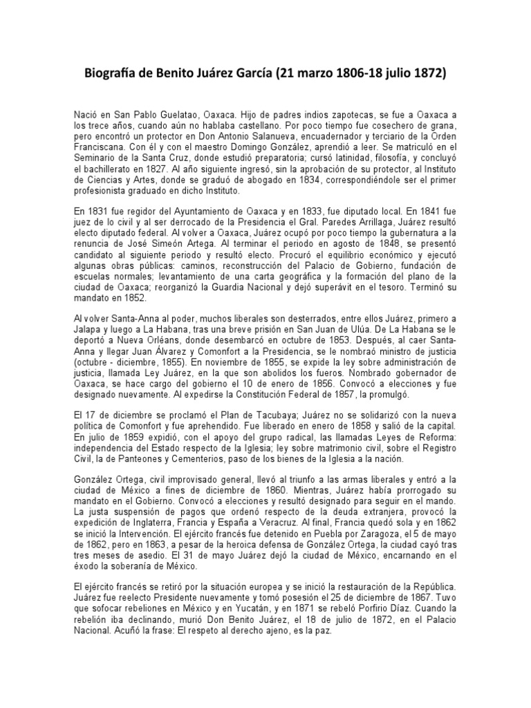 Biograf a de Benito Ju rez Descargar - 1719005728
