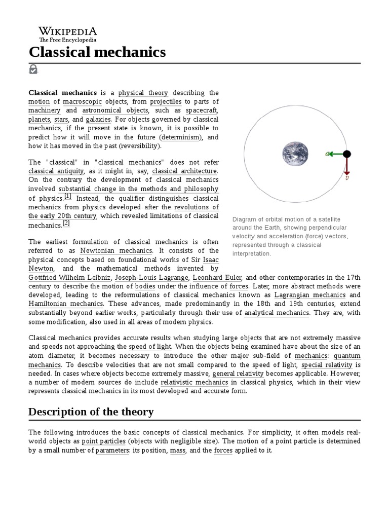 Classical Mechanics Overview and Concepts | PDF | Classical Mechanics ...