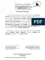 Carta de Recidencia Formato Año 2021