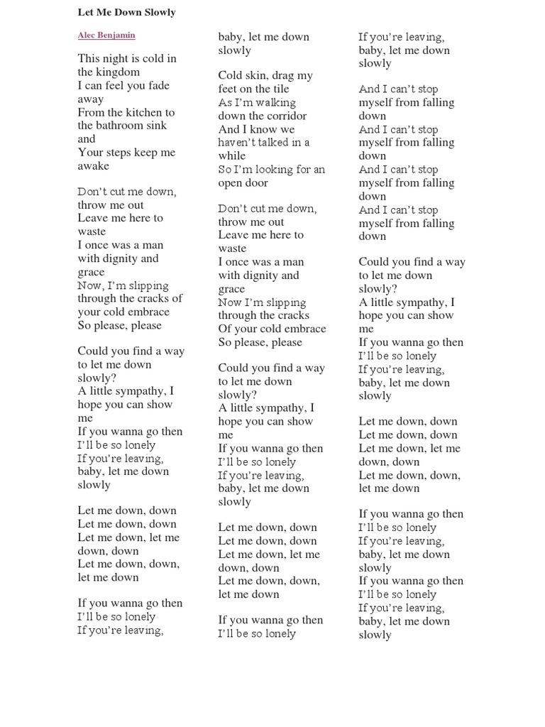 Let Me Down Slowly | PDF