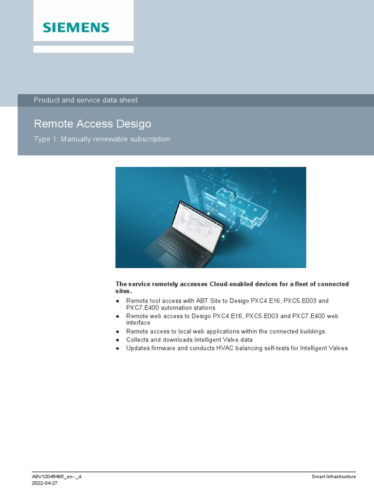 A6V12053779 - PSDS - Remote Access Type 1 - Manual Renewable Subs - en ...