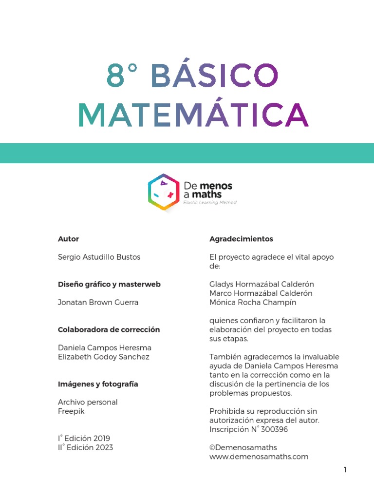 Matemáticas 8° Básico: Aprendizaje Activo | PDF | Multiplicación | Entero