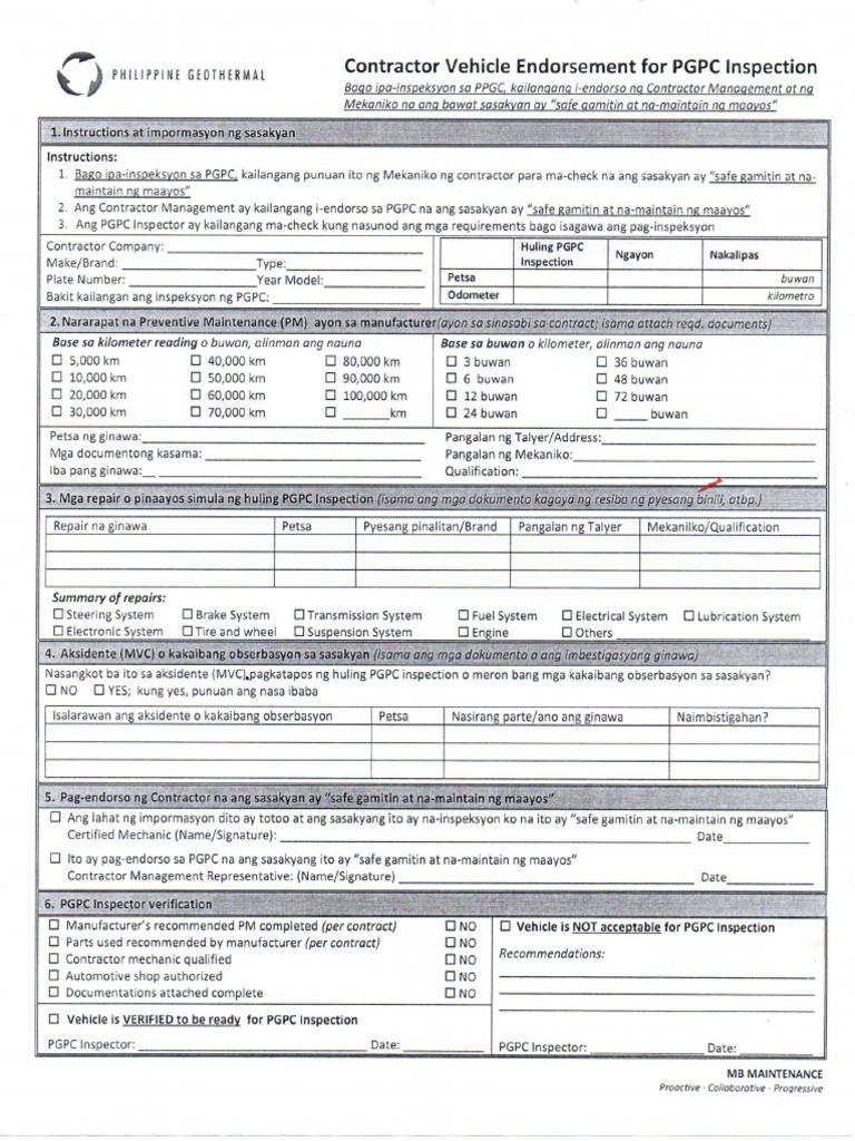 Contractor Vehicle Endorsement PDF