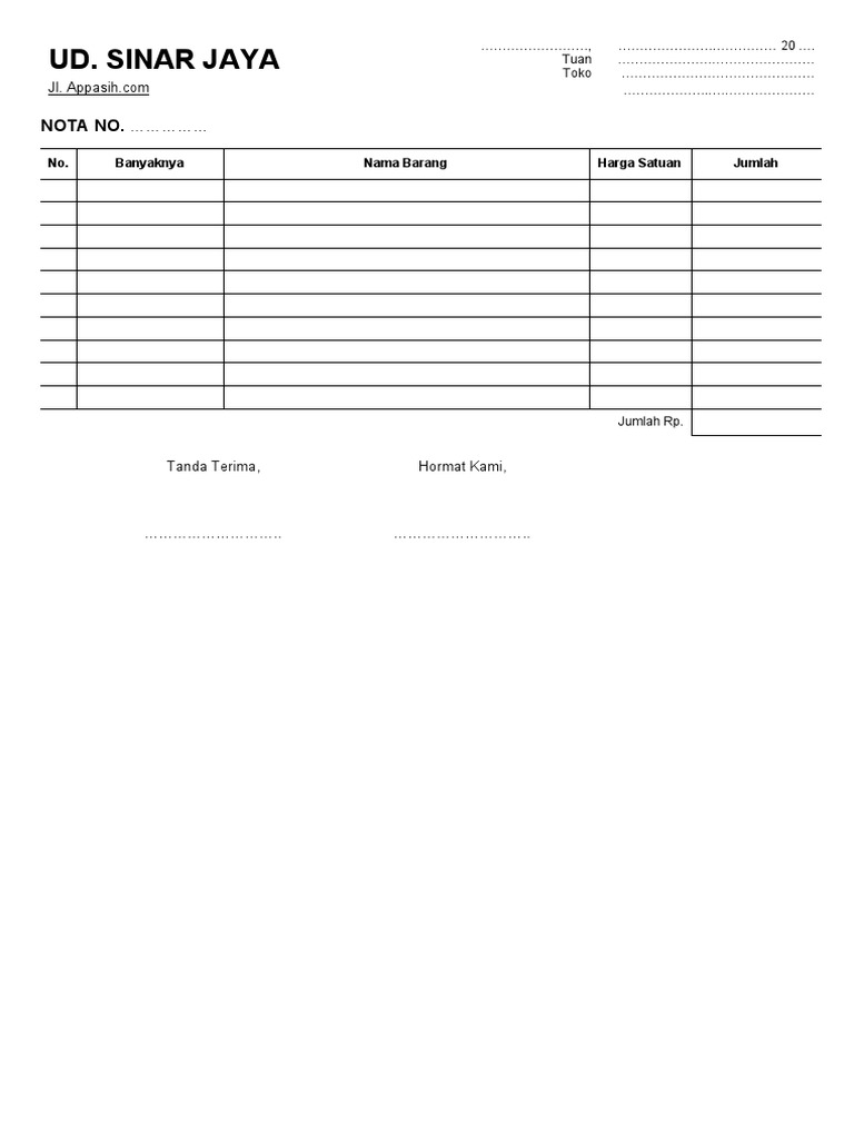 Template Nota Word 3 by Appasih Com (Satu) PDF
