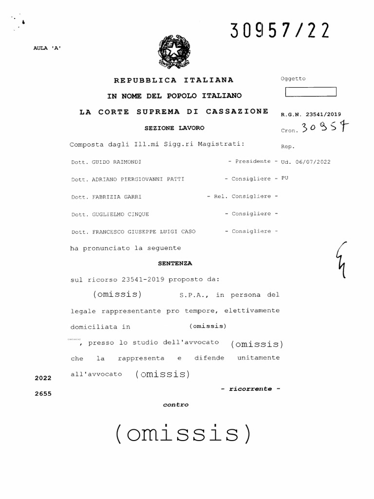 Sentenza Cassazione PDF