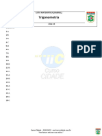 Gabarito Lista Matemática - Trigonometria