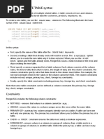 Postgresql Create Table