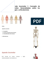 Aparato Locomotor I. Concepto de Aparato Locomotor. Generalidades Sobre Los Huesos, Cartã Lagos y Articulaciones