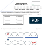 Evaluación NUMEROS HASTA 1O0