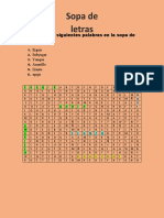 Encuentre Las Siguientes Palabras en La Sopa de Letras