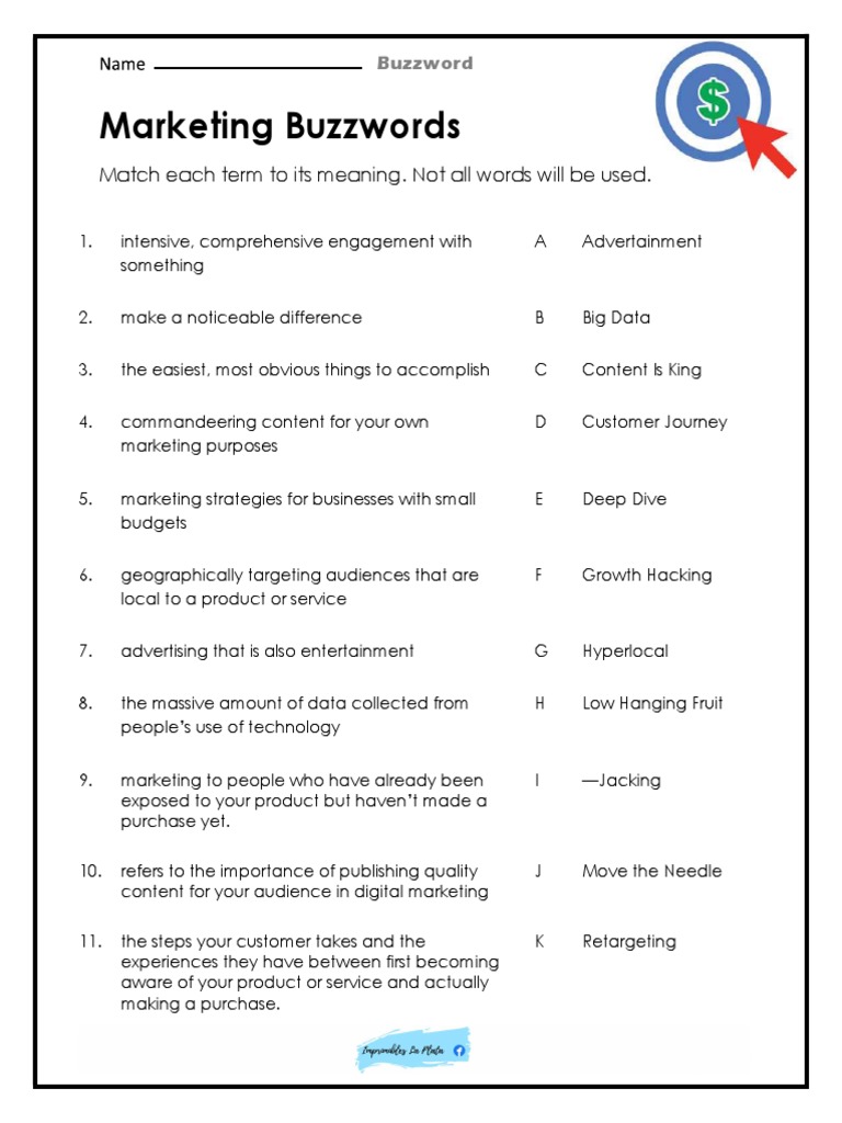 Buzzwords PDF Marketing Business Process