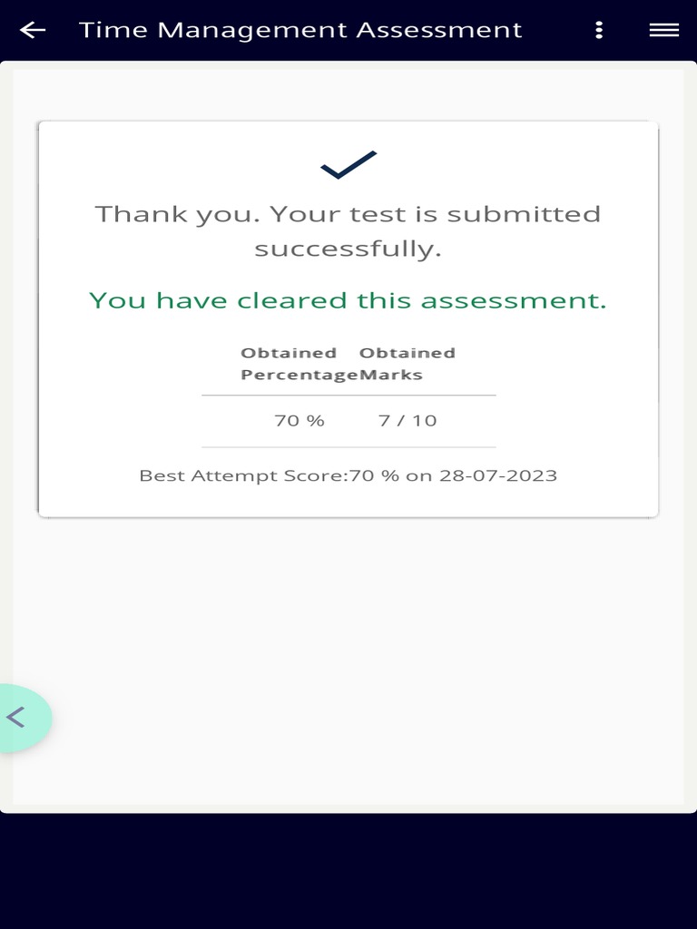 Time Management Assessment Viewer Page Infosy 3 PDF