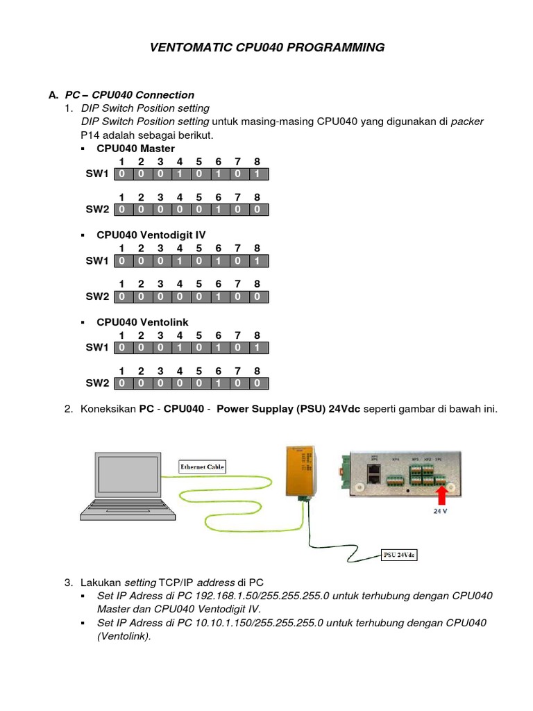 Panduan Manual Ventomatic CPU040 | PDF