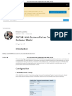 SAP S4 HANA Business Partner Configuration With Customer Master - SAP Blogs