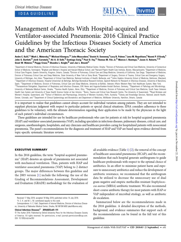 Hap+vap Ats Idsa 2016 (0120) PDF Methicillin Resistant Staphylococcus Aureus