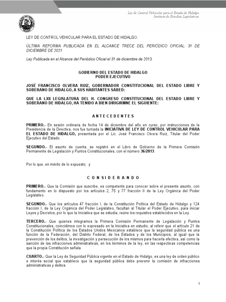 Control Vehicular Hidalgo 2021 | PDF | Finanzas y dinero