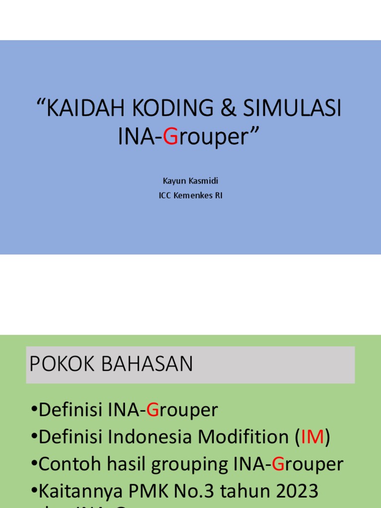 Kaidah Koding INA-Grouper dan IM | PDF | Teknologi & Rekayasa