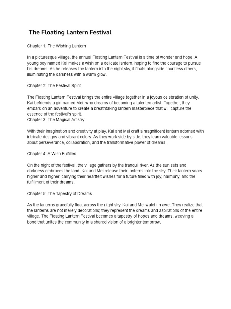 The Floating Lantern Festival PDF
