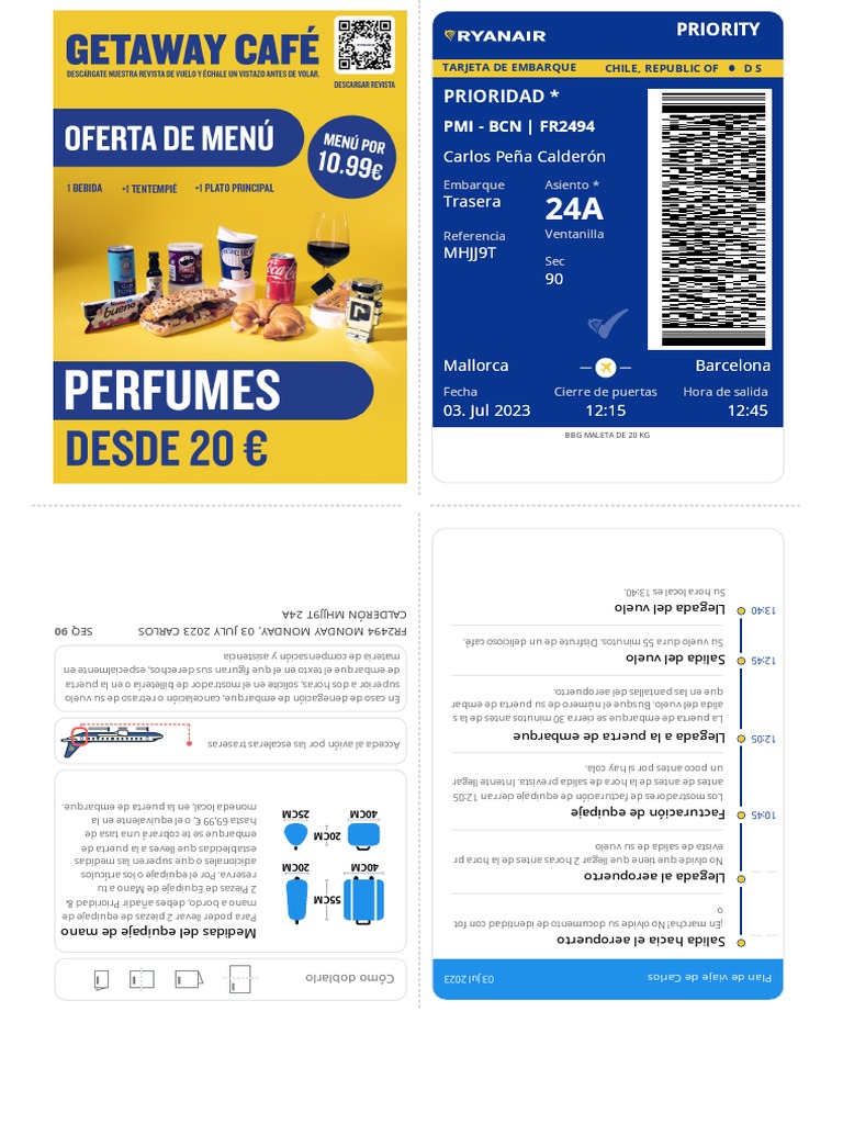 Boarding Pass PDF Aviación Transporte