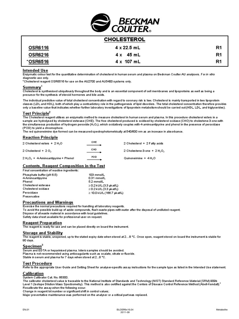 Cholesterol Testing and Critical Values | PDF | Cholesterol | Lipoprotein