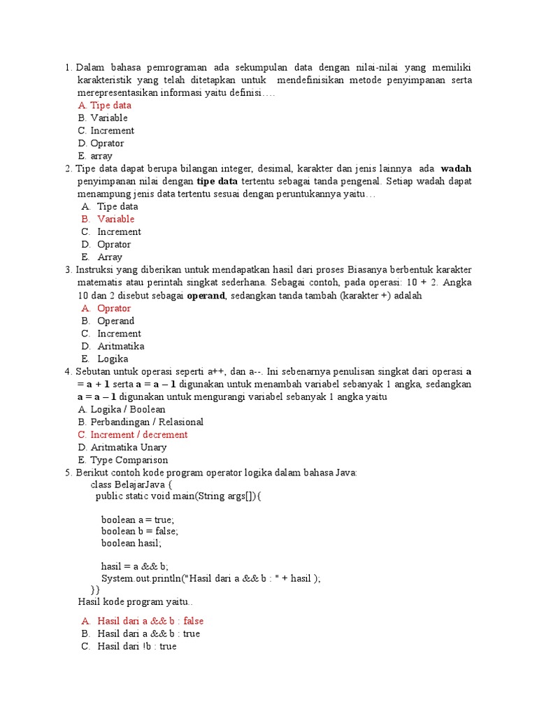Pemrograman Dasar: Variabel dan Tipe Data | PDF | Teknologi & Rekayasa