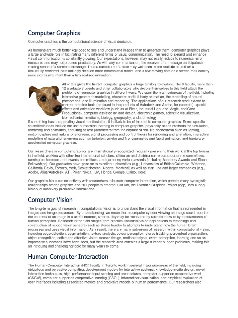 Computer Graphics | PDF | Human–Computer Interaction | Computer Graphics