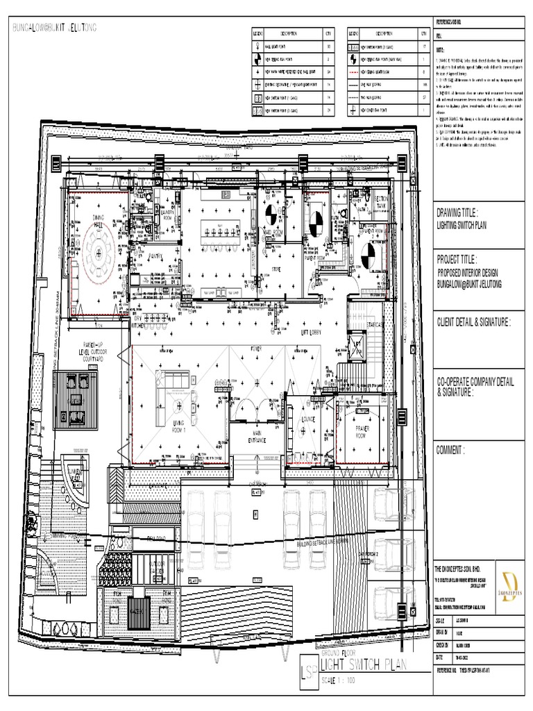 Bukit Jelutong Lighting Switch Plan (Ground Floor) 20220319 (A2) | PDF