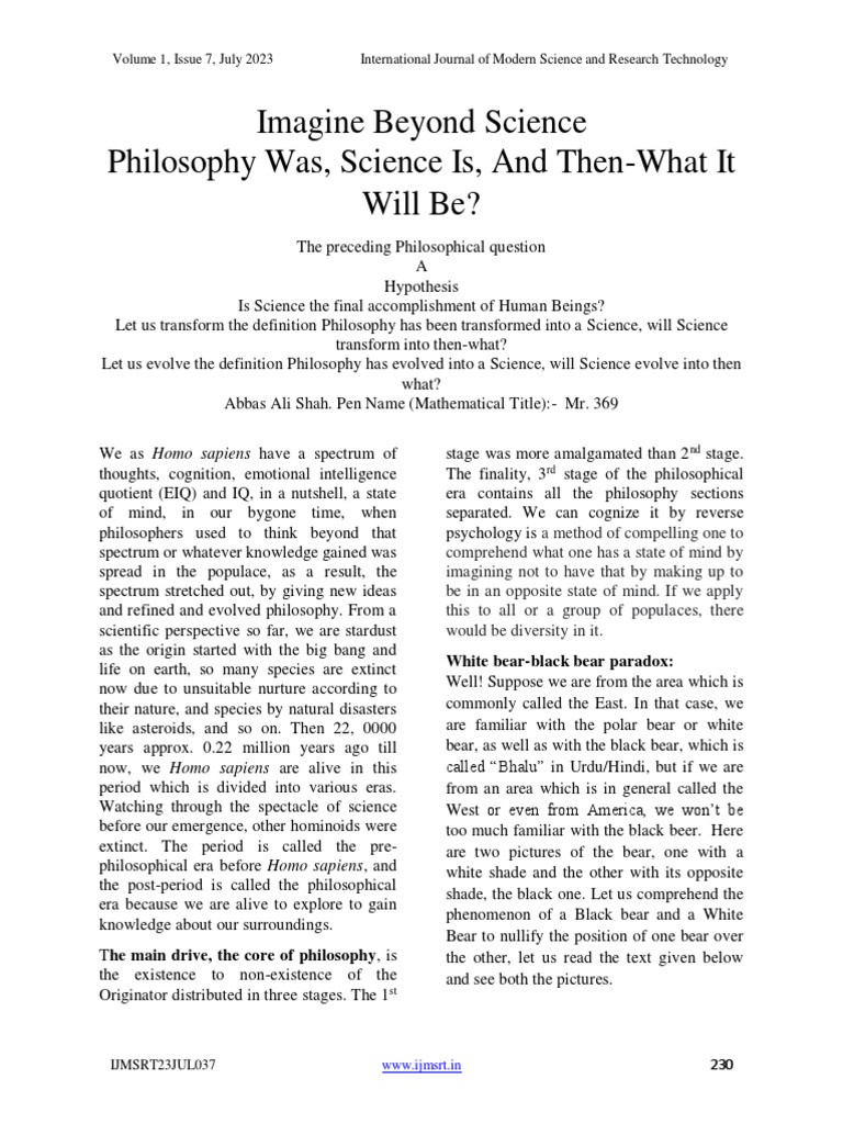 Philosophy and Science: Evolving Thoughts | PDF | Science | Mind
