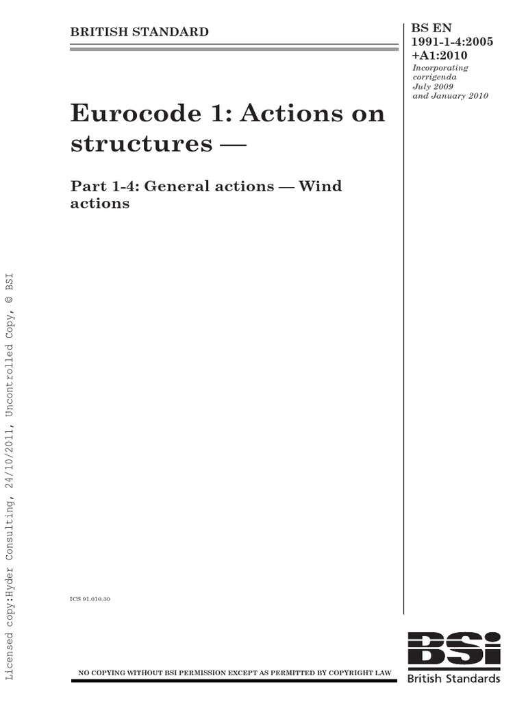BS EN 1991 EUROCODE 1 ACTIONS ON STRUCTURES intelligence overview