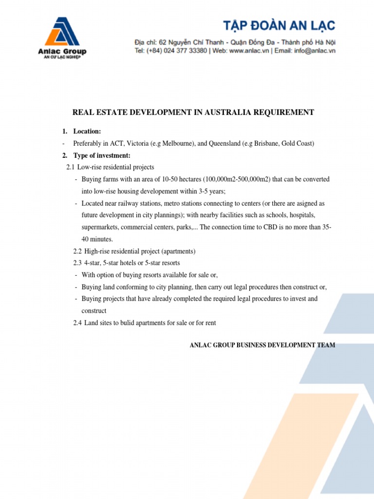 Uc. Real Estate Investment in Australia Requirement 24.5.2023 PDF