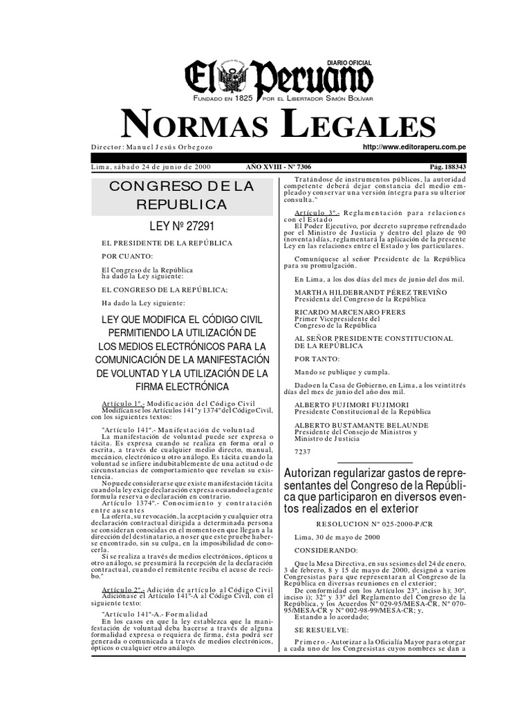 NORMA 1887 Ley 27291 | PDF