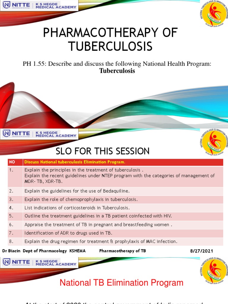 1.a. SGT - Pharmacotherapy of TB - Based On NTEP | PDF | Tuberculosis ...