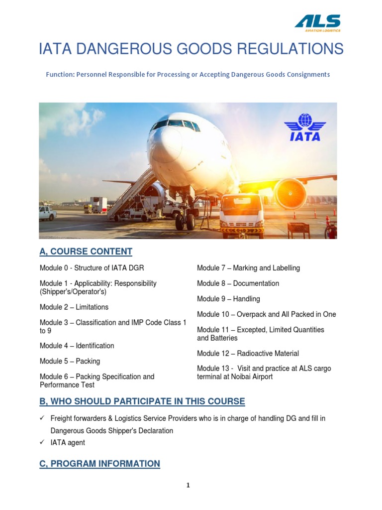 Function 7.3 IATA DGR CAT 6 PDF