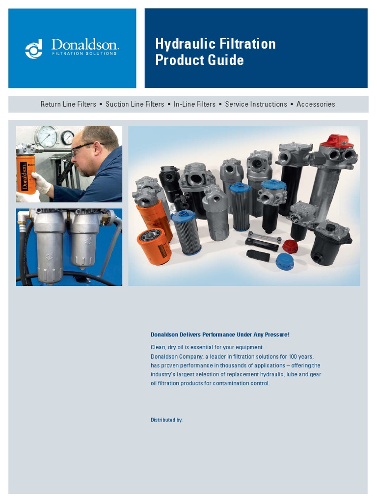 Donaldson Hydraulic Filter Guide | PDF | Filtration | Fluid Dynamics