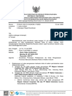 Undangan Rapat Koordinasi Persiapan Pelaksanaan Uji Coba Pengawasan Perizinan Berusaha Berbasis Risiko Di Sektor Industri