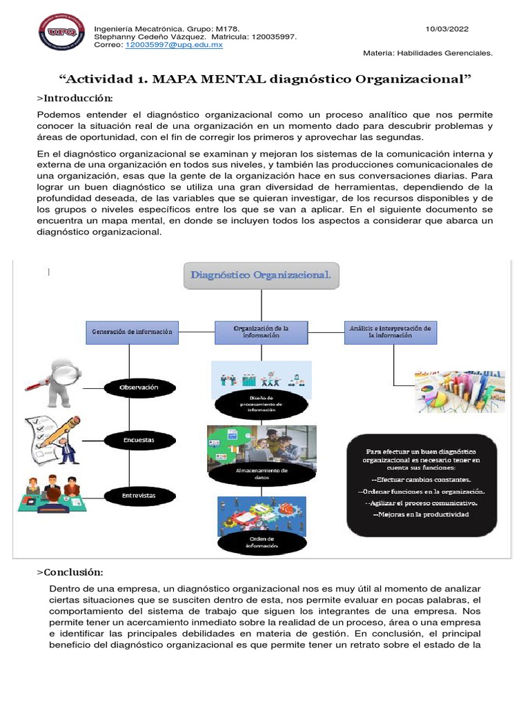 Actividad 1 Mapa Mental Diagnóstico Organizacional | PDF | Business ...
