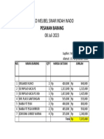 Form Pesanan Barang Sinar Indah Mebeul H. Aan