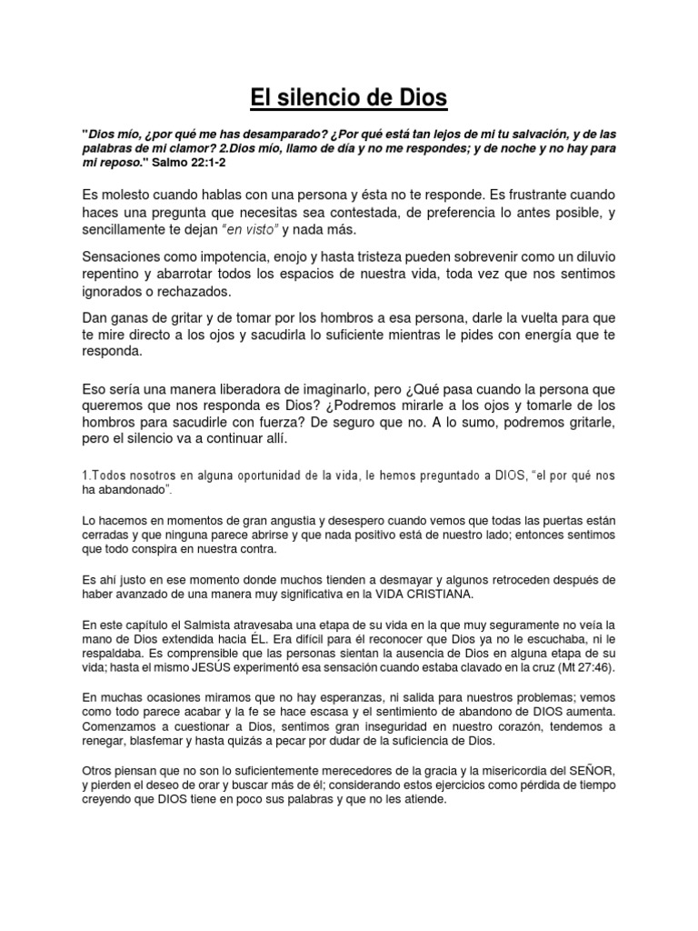 El Silencio de Dios | PDF