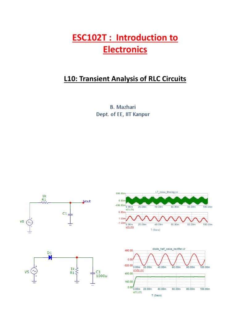 Esc201t l10 RC RL Circuits | Download Free PDF | Electrical Network ...