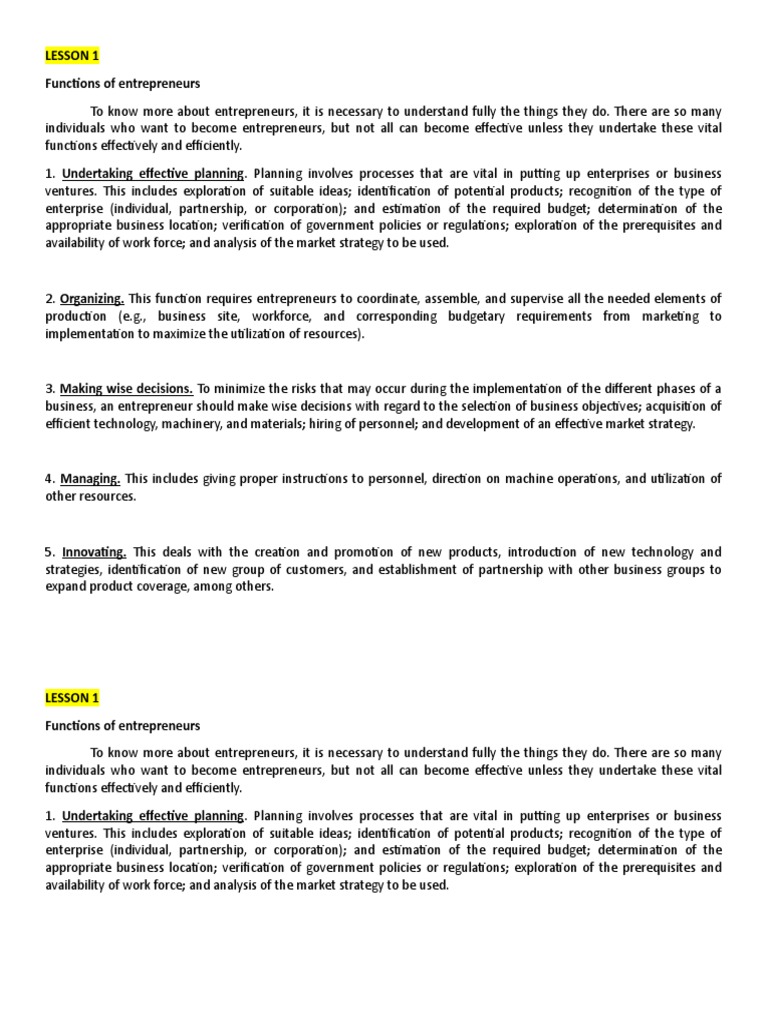Handouts - Entrepreneurship | PDF | Entrepreneurship | Motivation