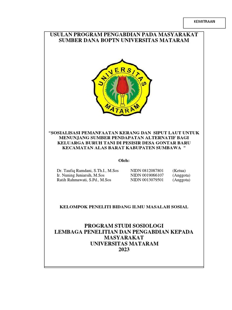 2bismiLLAH Proposal Pengabdian 2023 Kaung Draf | PDF