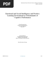 Emotional and Social Intelligence and Positive Learning Environment As Determinants of Cognitive Performance