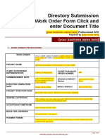 Directory Submission Work Order Form