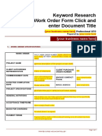 Keyword Research Work Order Form