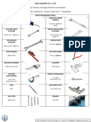 Marine Tools and Equipments On Board, PDF, Tools