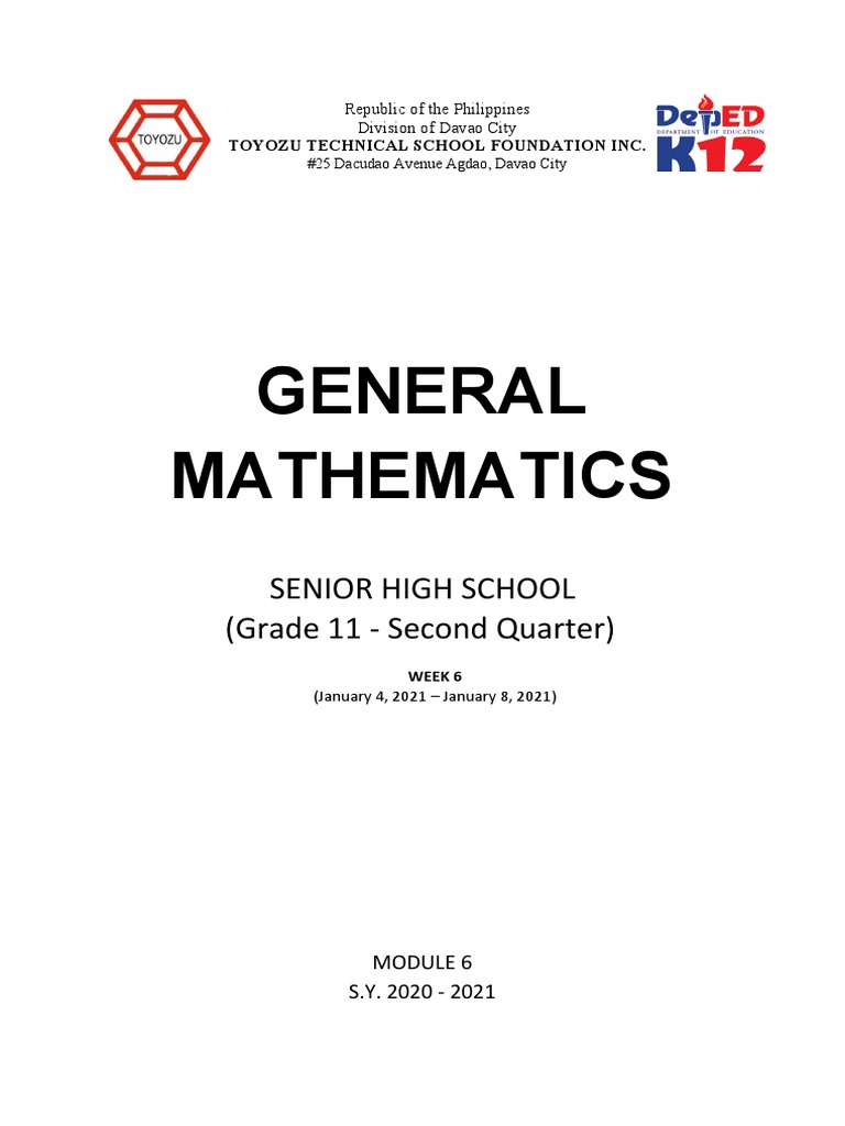 Week 13 General Mathematics | PDF
