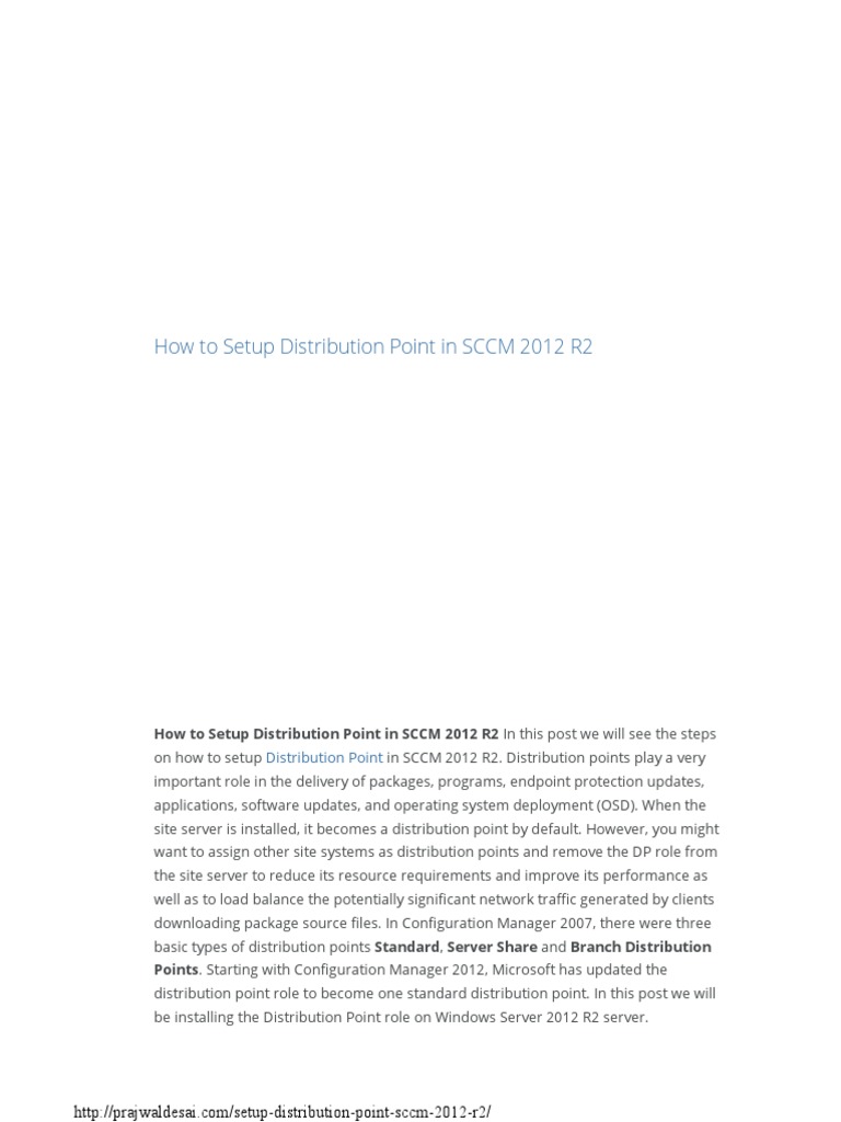 SCCM 2012 R2 DP Setup Guide | PDF | Internet Information Services ...